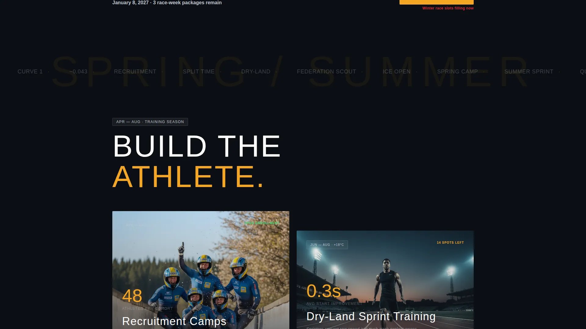 Bobsled Specialist Booking Website Template