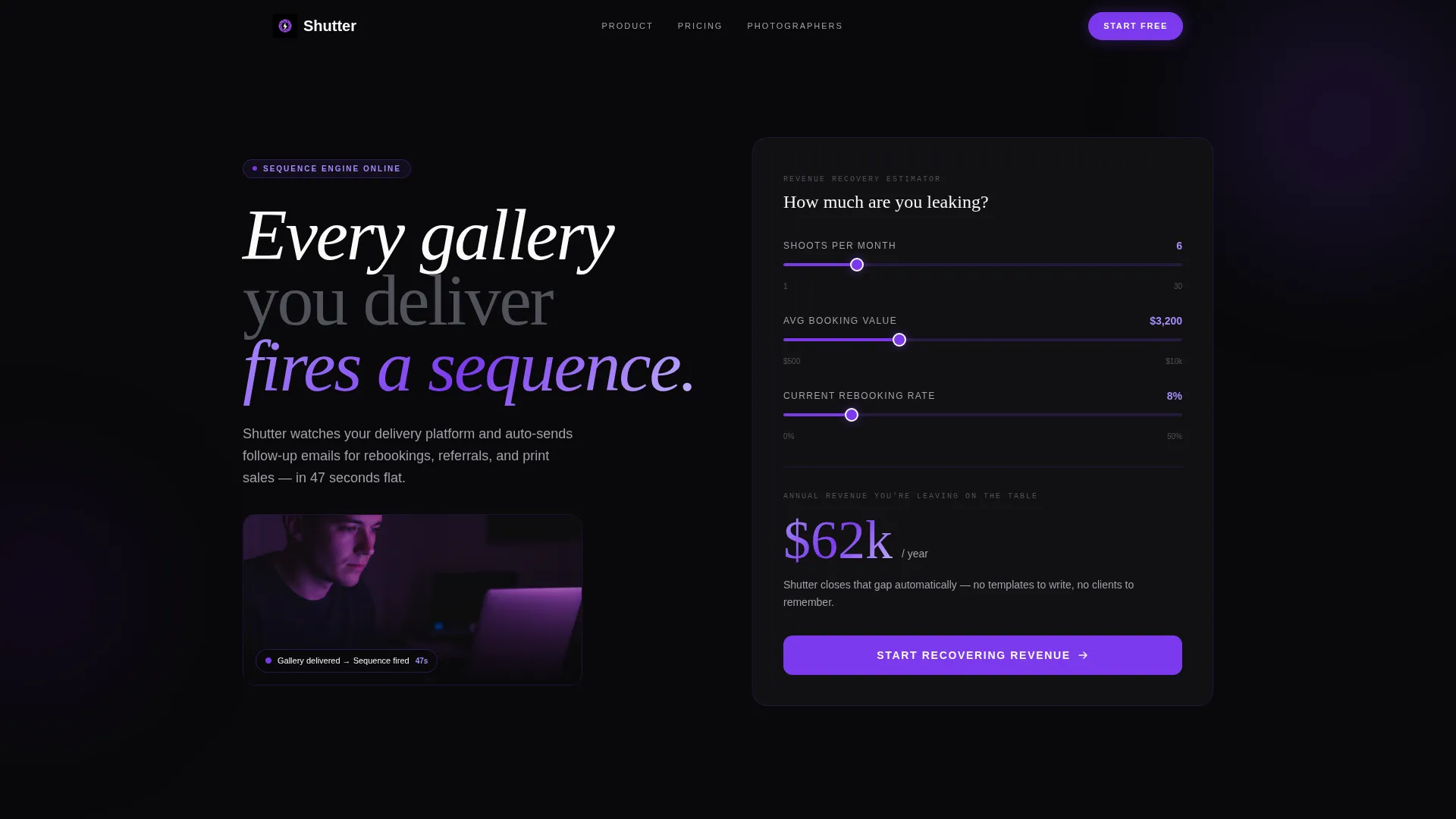 Photography Follow-Up Email Landing Page Template