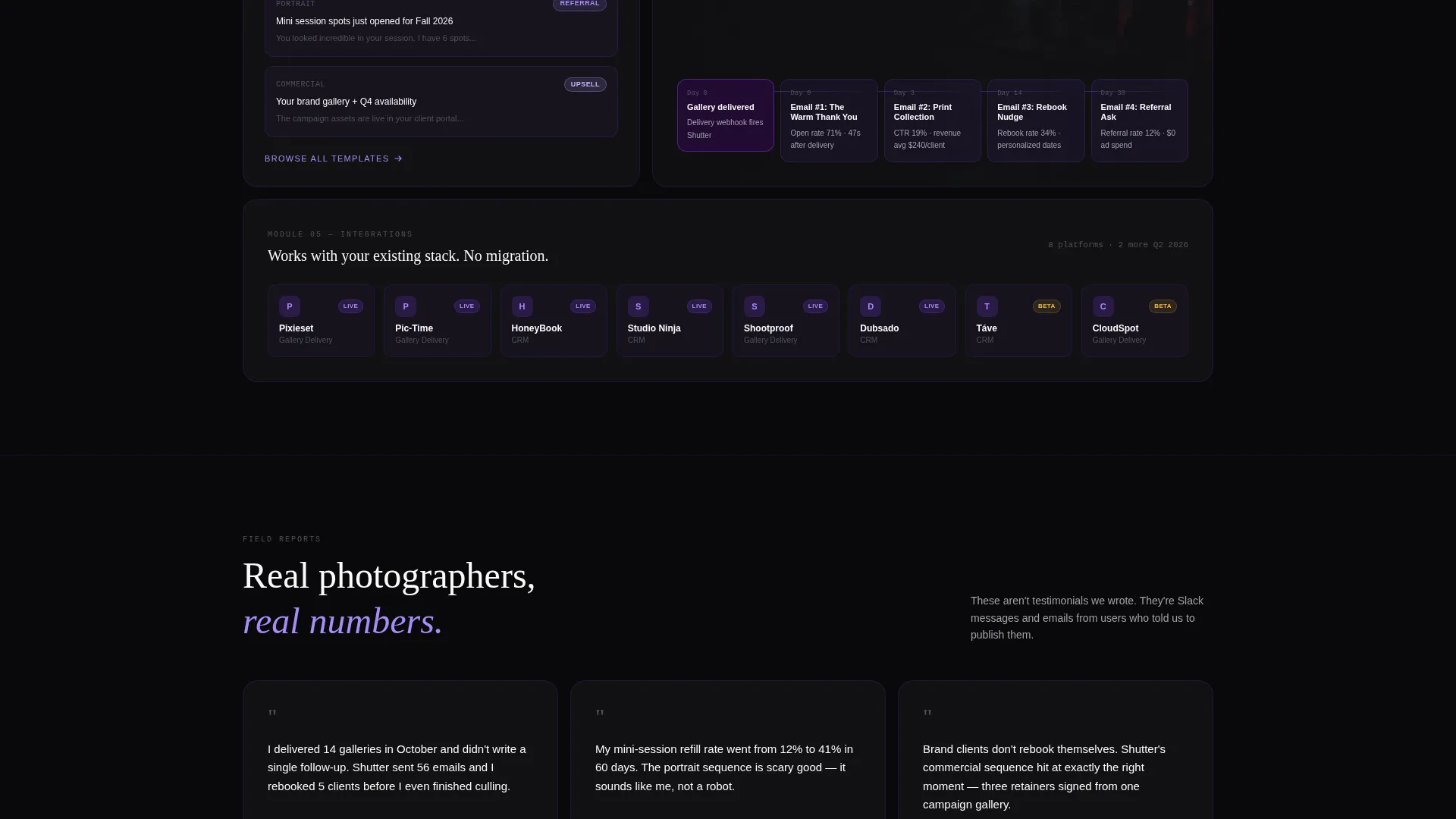 Photography Follow-Up Email Landing Page Template