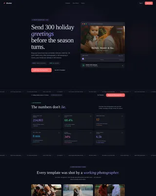 Photography Holiday Greeting Email Landing Page