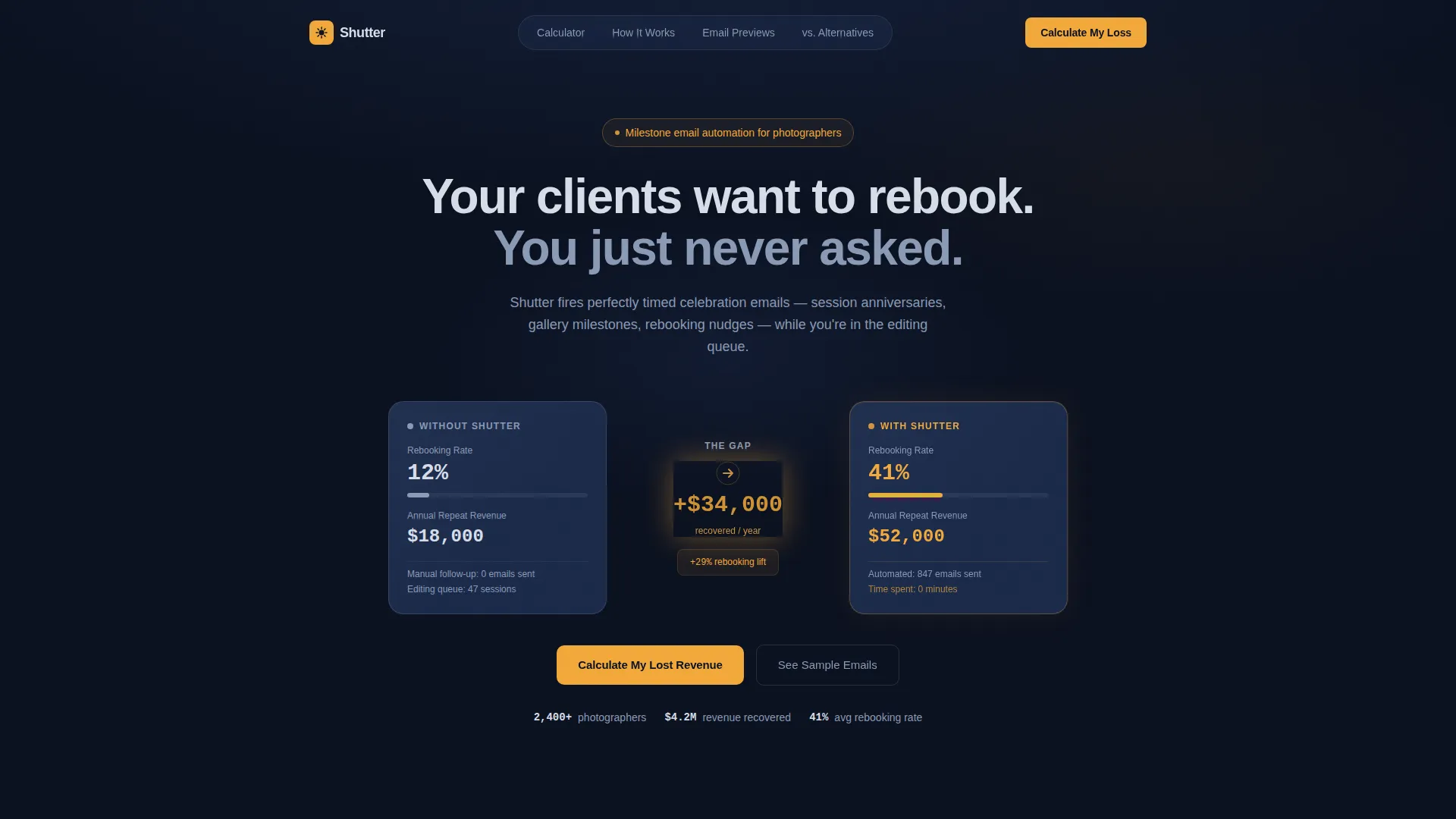 Photography Milestone Email Landing Page Template