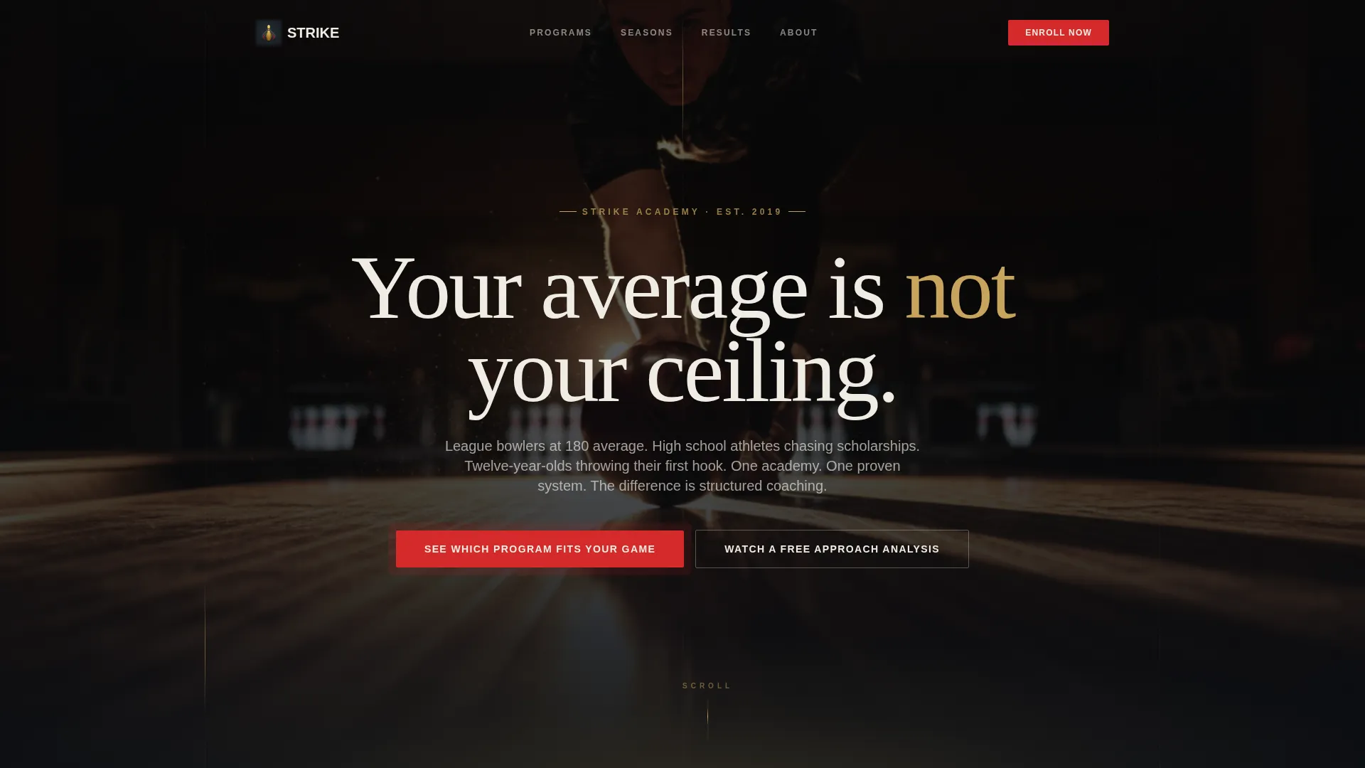 Immersive Bowling Venue Landing Page Template