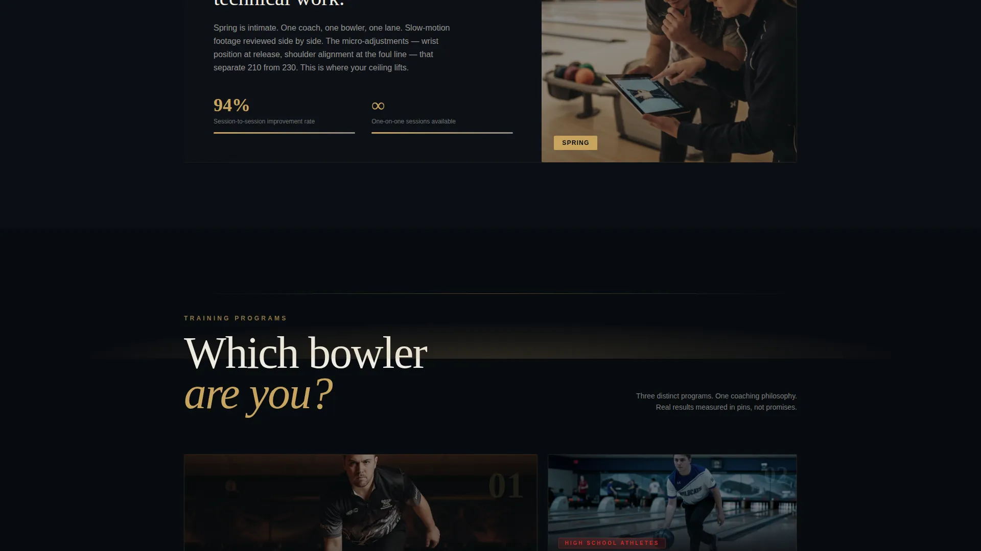 Immersive Bowling Venue Landing Page Template