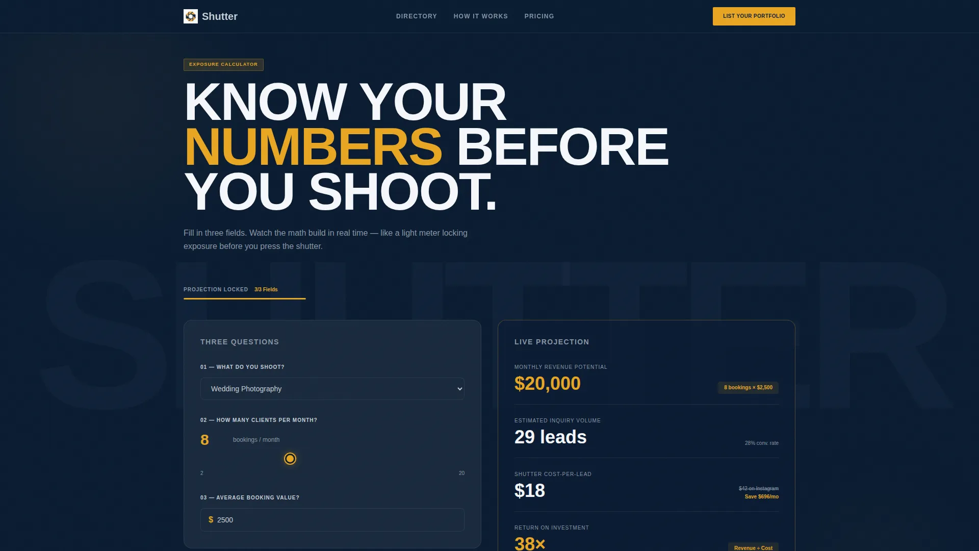 Inspiring Commercial Photography Landing Page Template