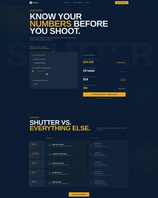 Inspiring Commercial Photography Landing Page Template