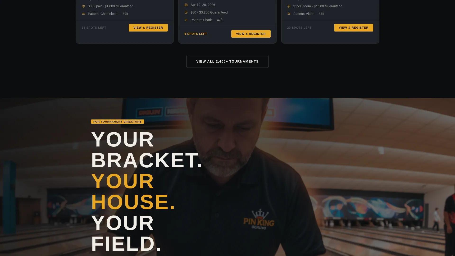 Cinematic Bowling Tournament Landing Page Template