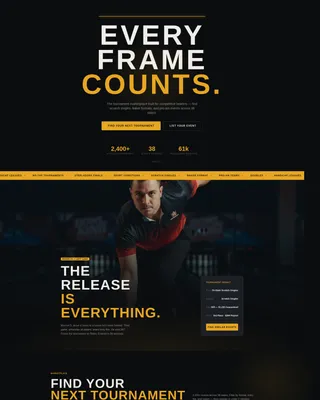 Cinematic Bowling Tournament Landing Page Template