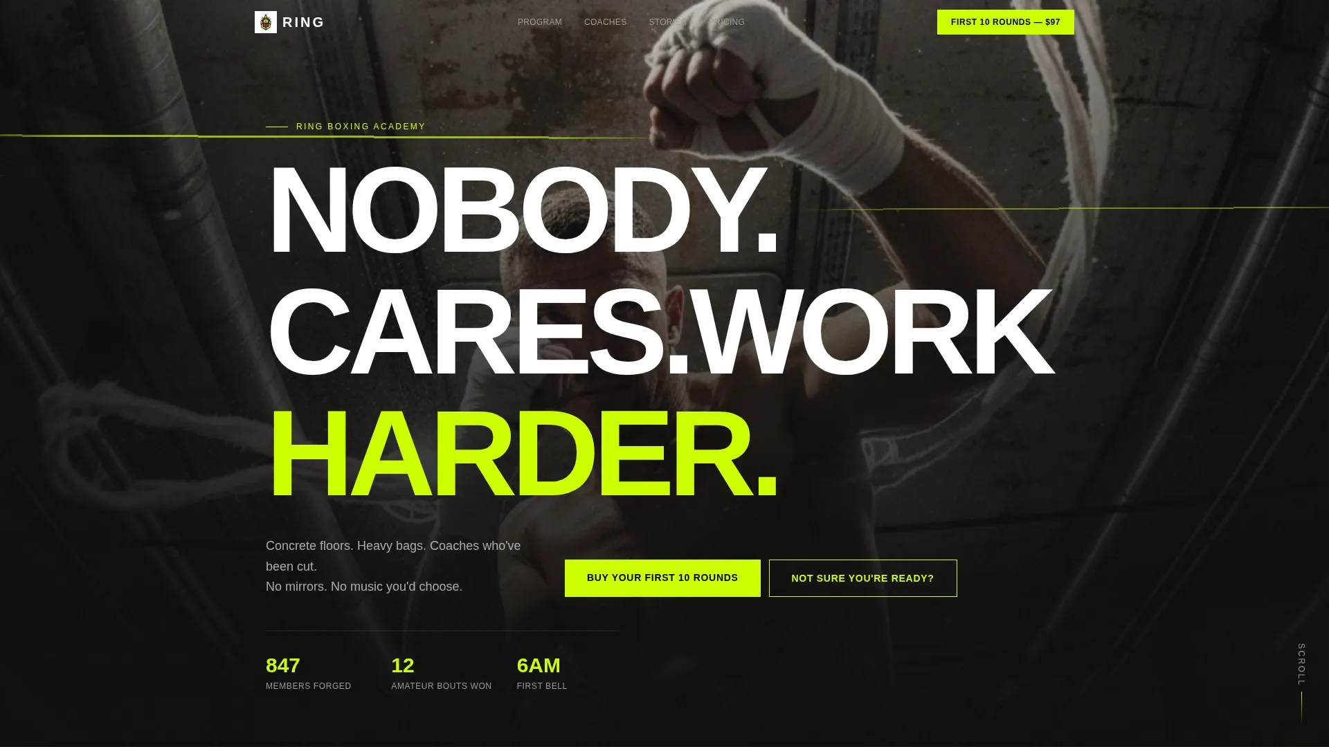 Boxing Pricing Website Template