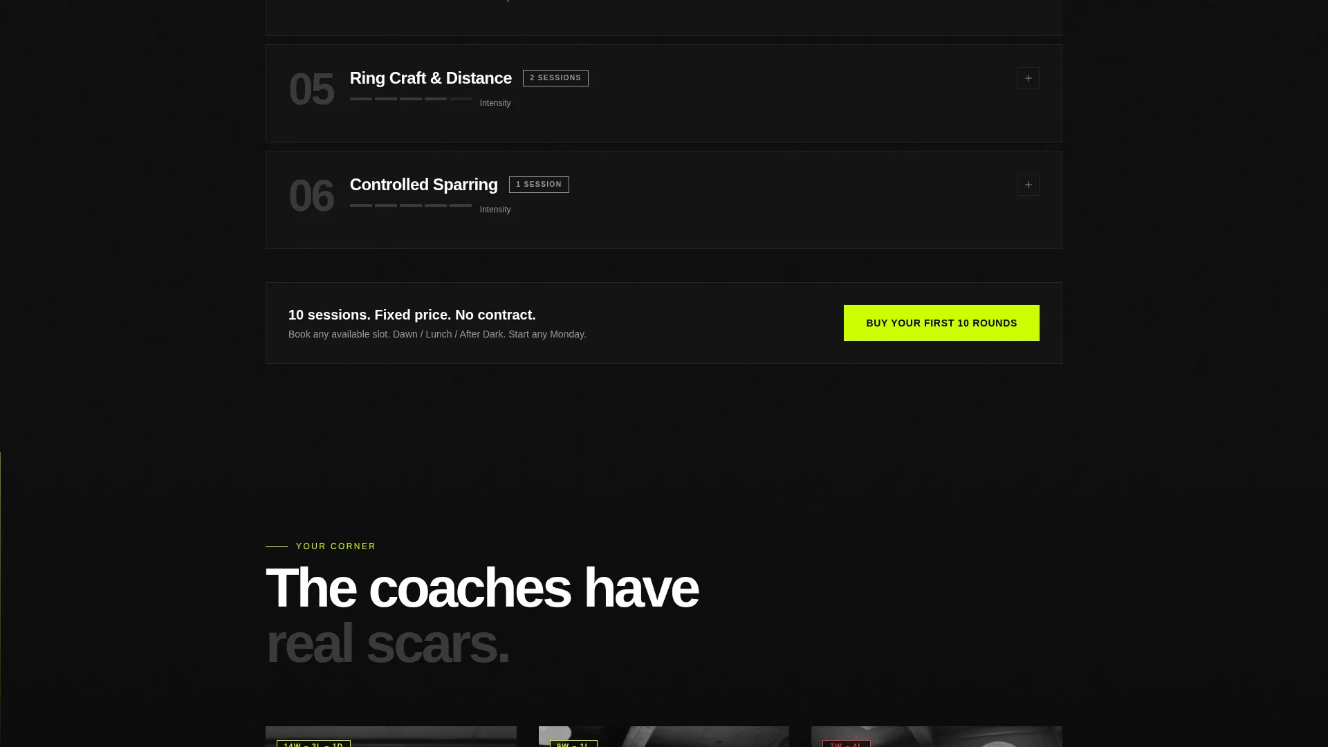 Boxing Pricing Website Template