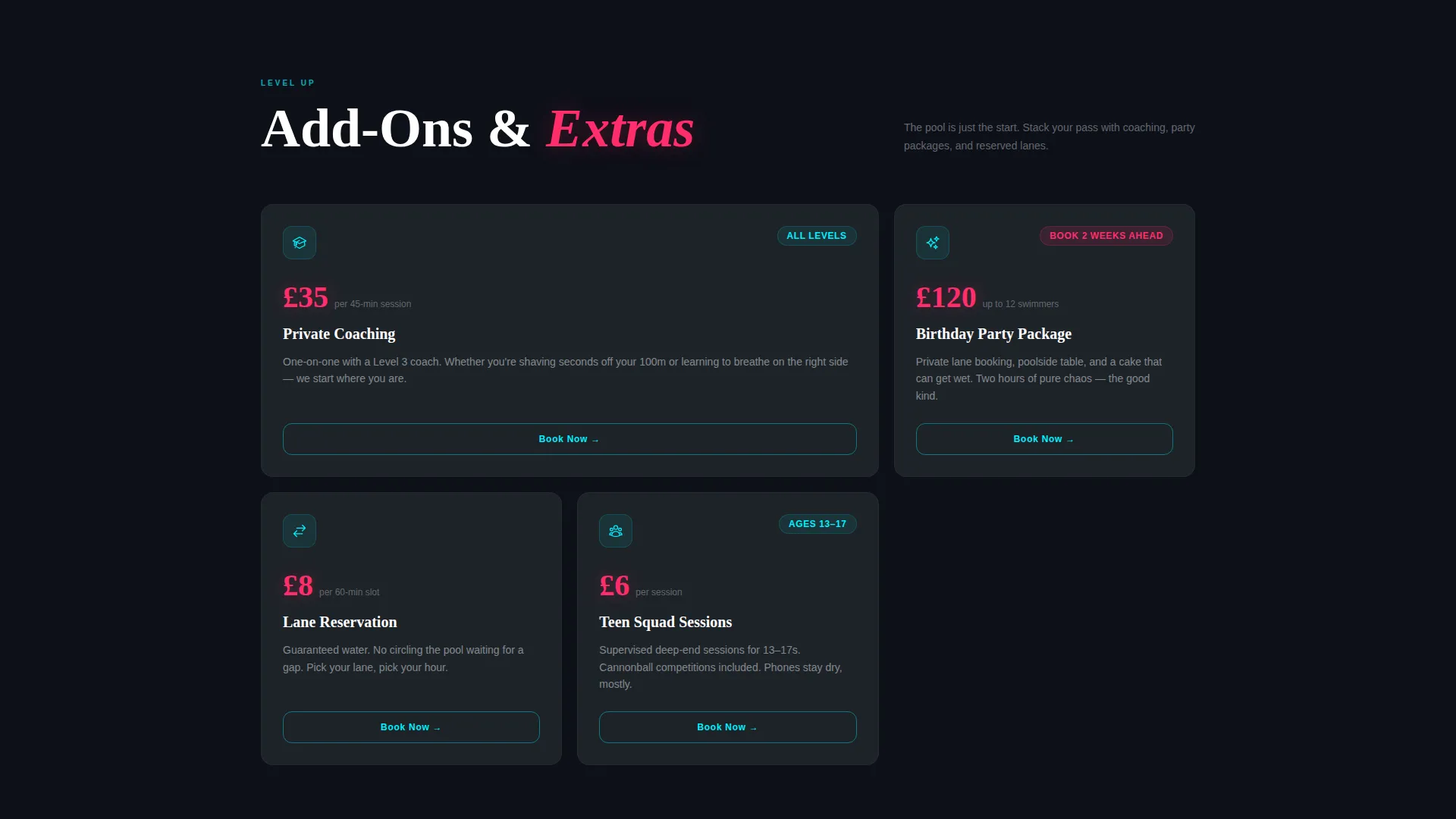 Swimming & Aquatic Center Reviews Website Template