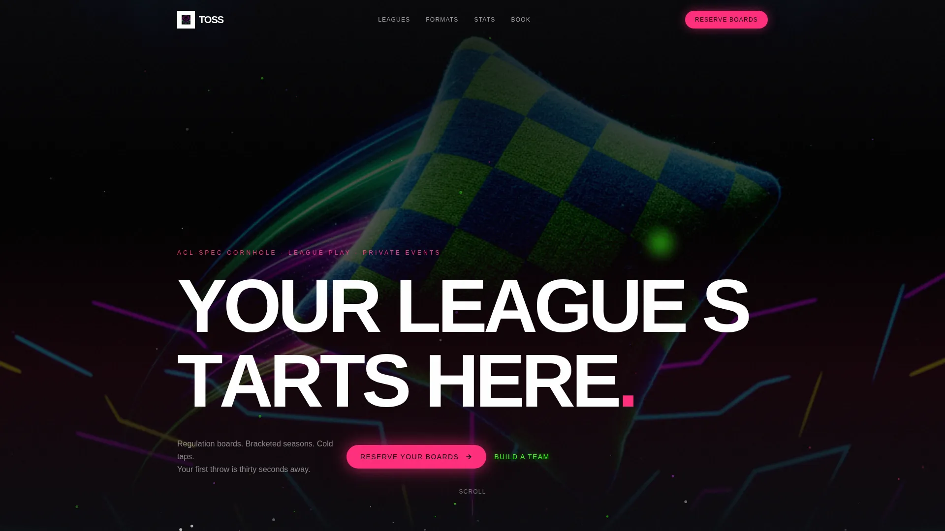 Cornhole Booking Website Template