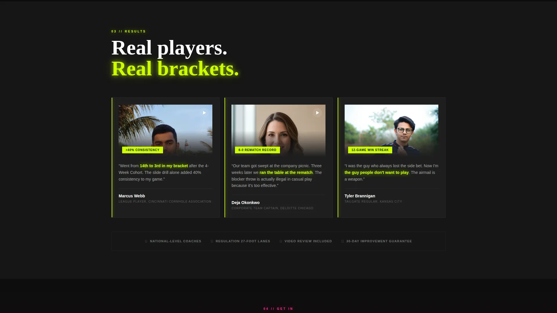 Cornhole Specialist Professional Website Template