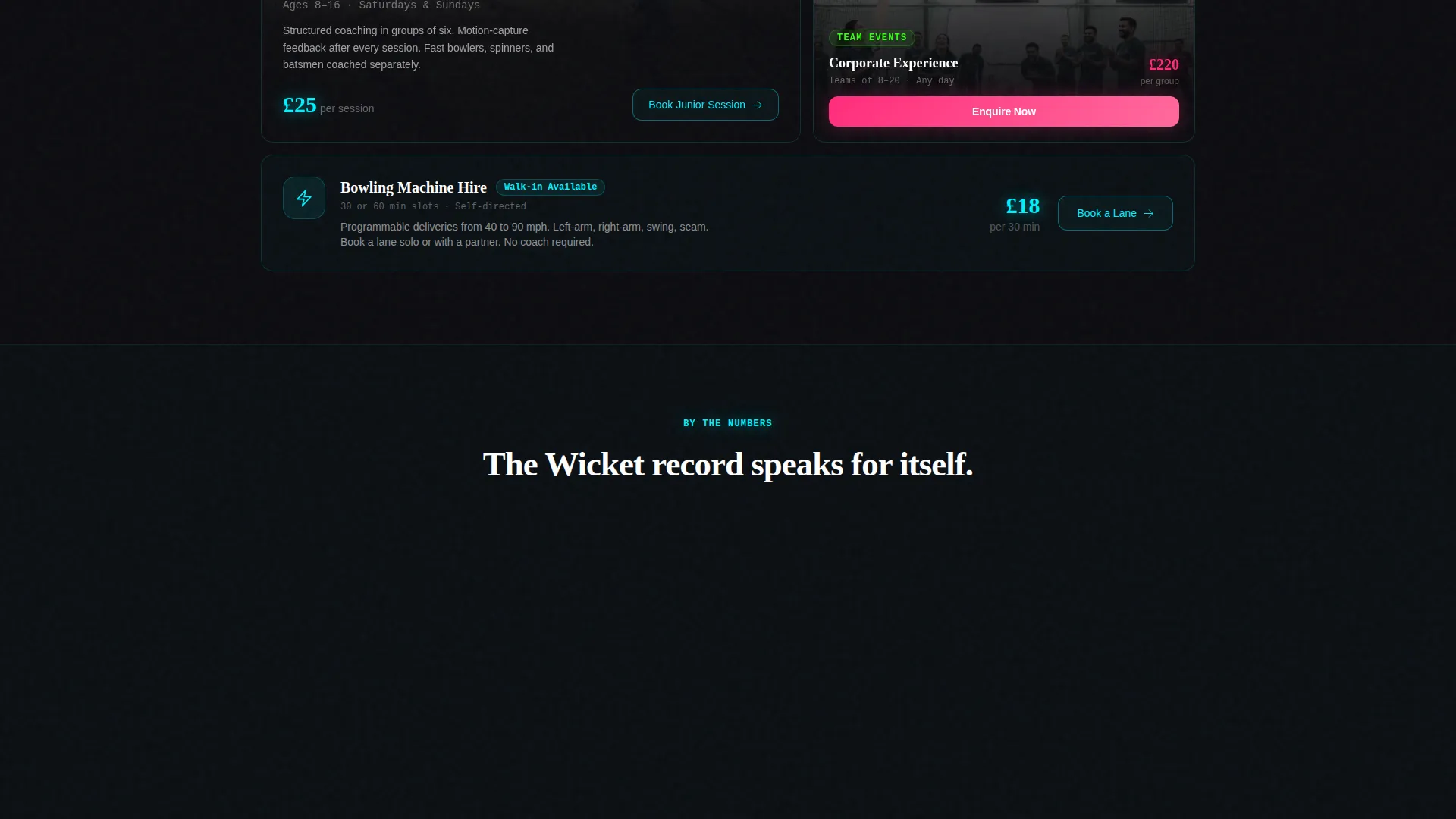 Cricket Advanced Booking Website Template