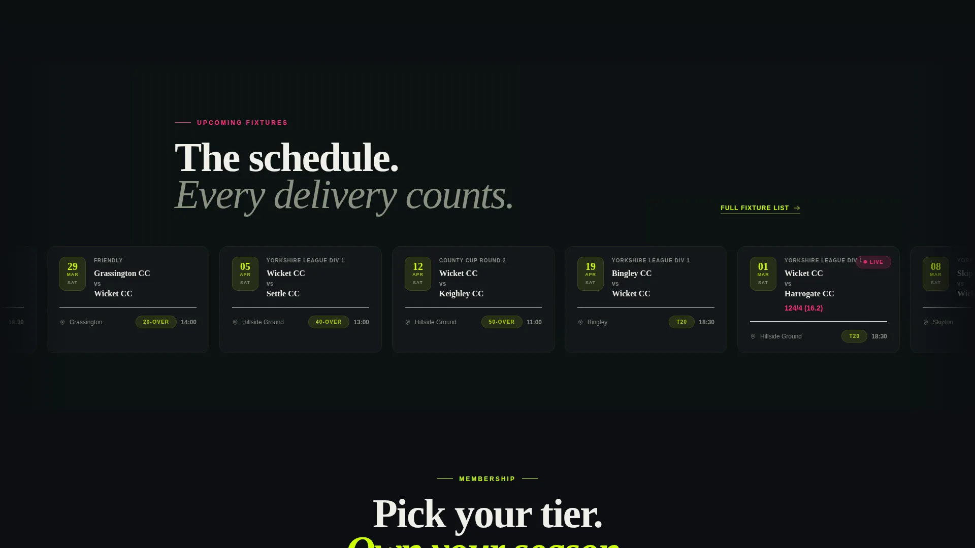 Cricket Booking Website Template
