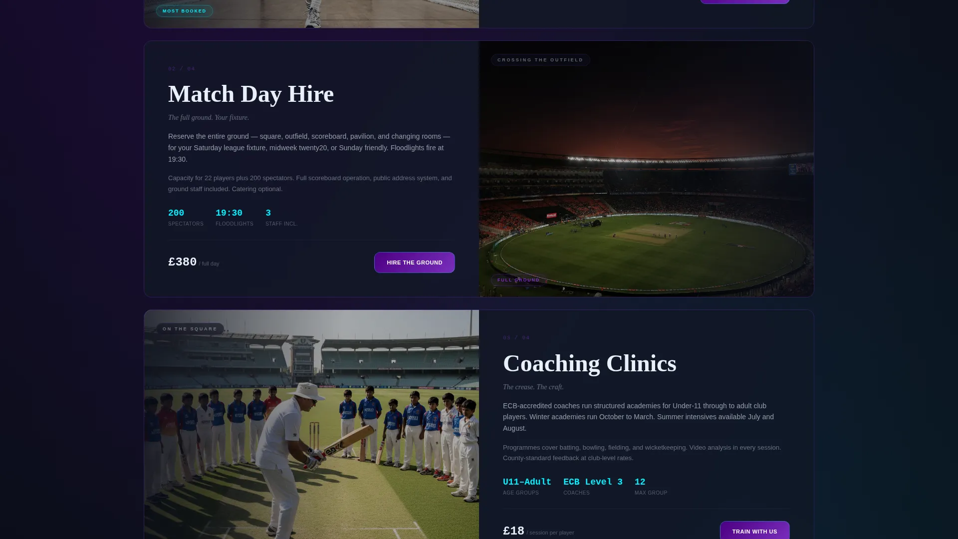 Stadium & Arena Booking Website Template
