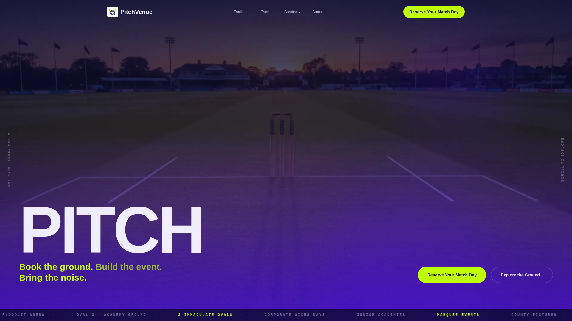 Cricket Specialist Booking Website Template