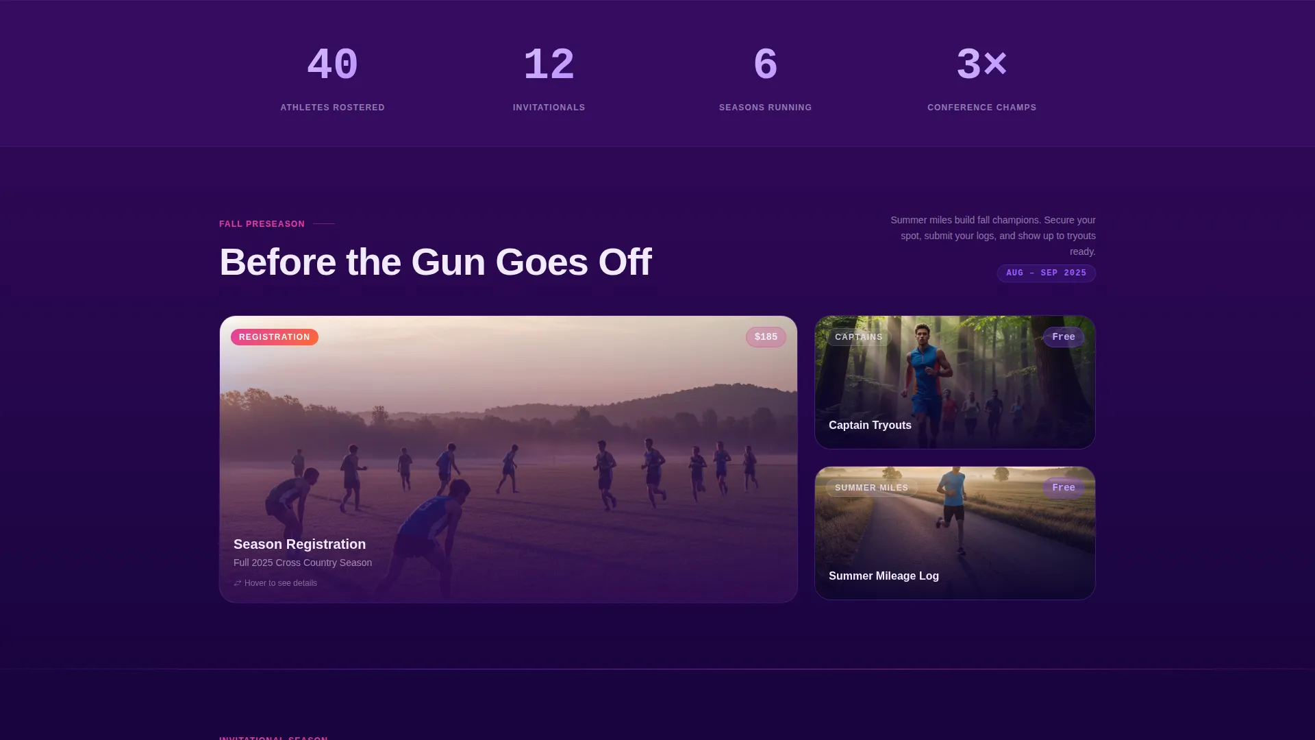 Championship Endurance Running Landing Page Template