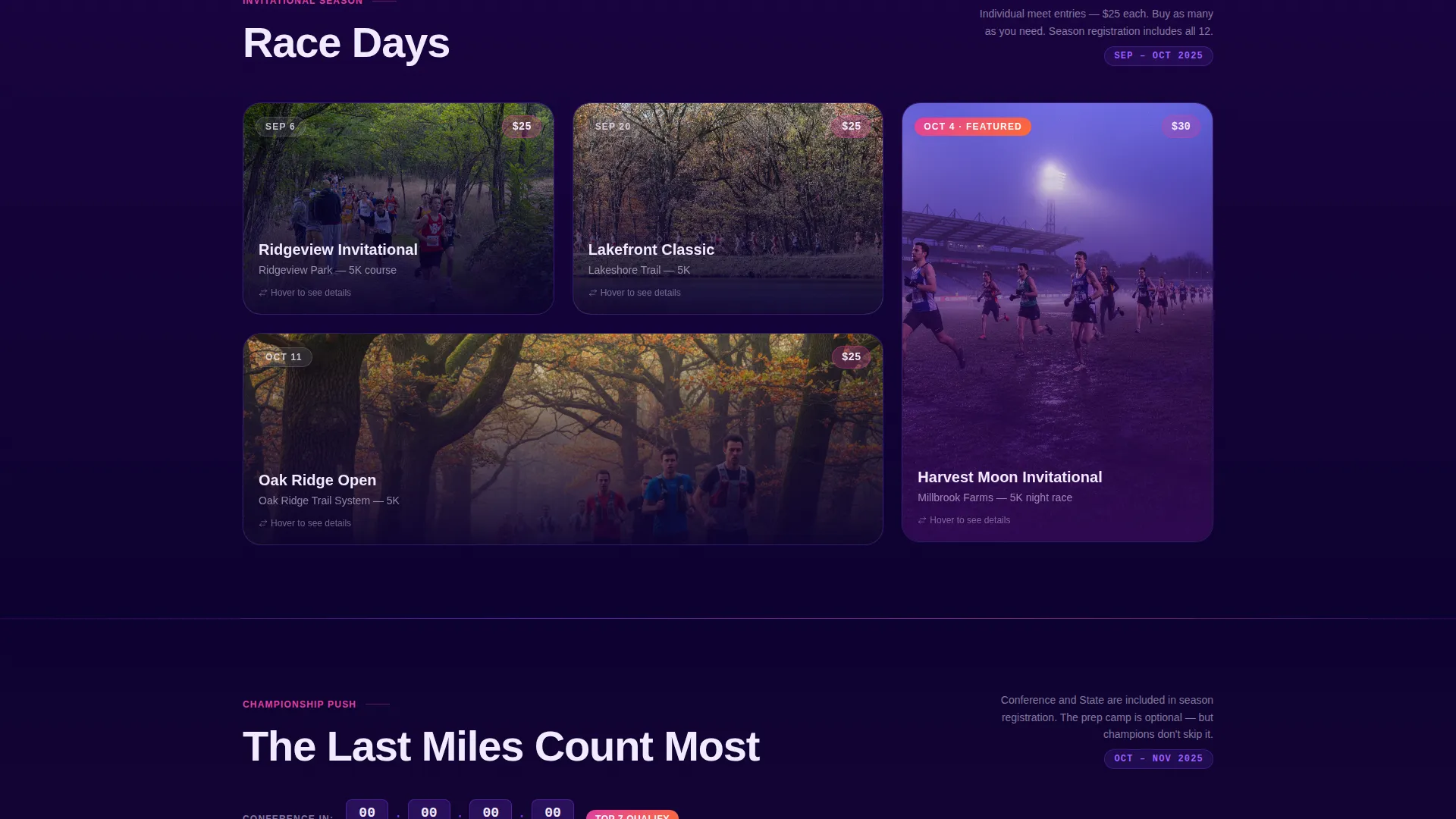 Championship Endurance Running Landing Page Template