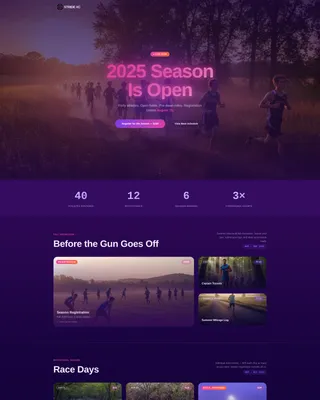 Championship Endurance Running Landing Page Template