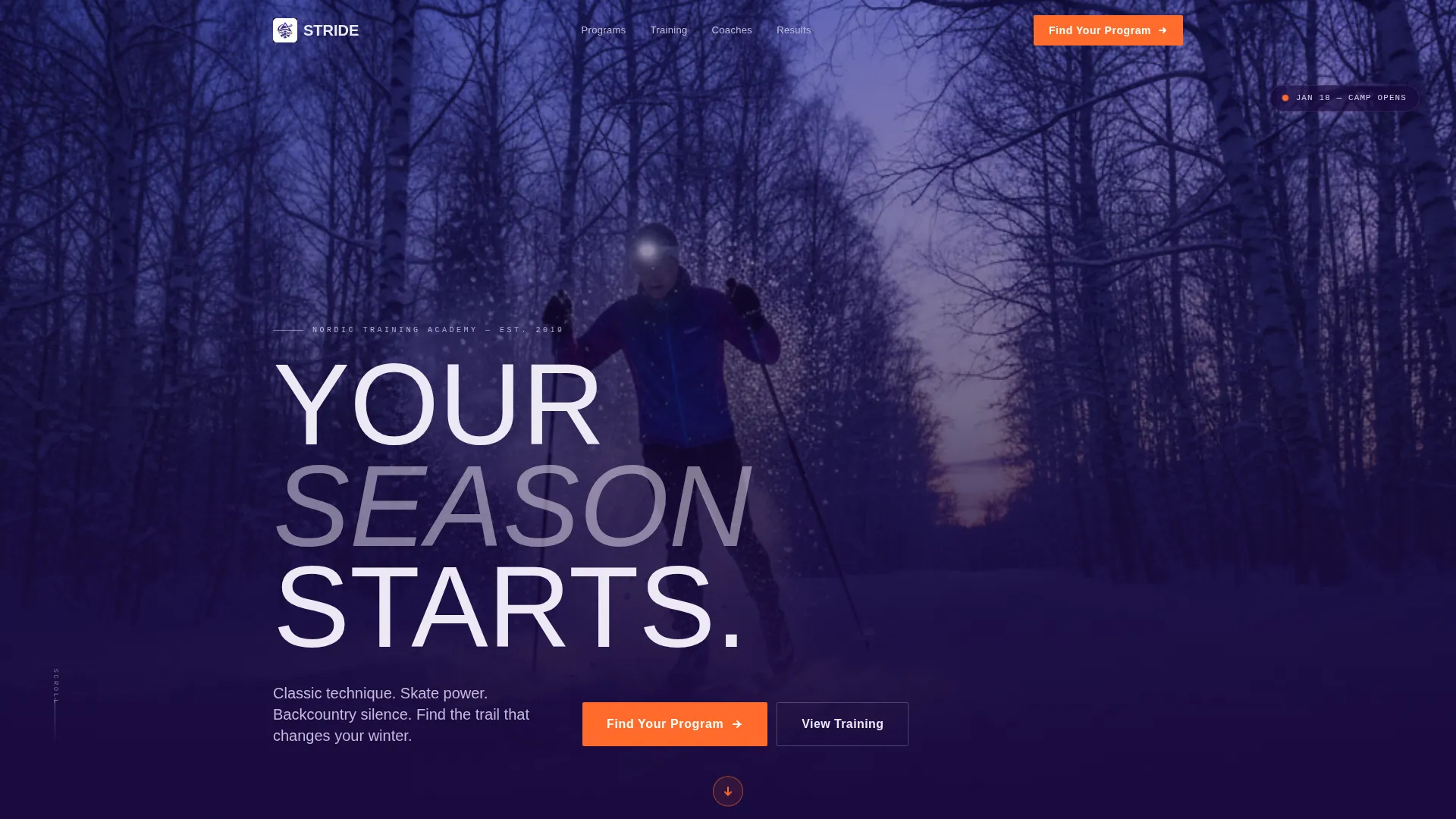 High-Octane Cross-Country Racing Landing Page Template