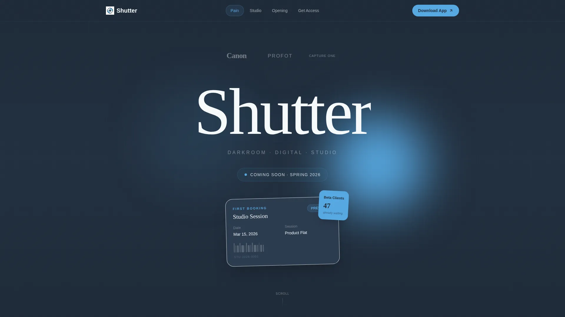 Photography Studio Pre-Launch Coming Soon Website Template