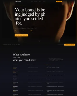 Commercial Photography Studio Problem-to-Solution Website Template