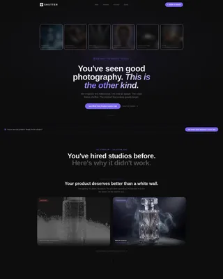 Dark-Theme Photography Studio Reveal Website Template