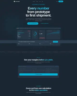 Product Launch Dashboard Landing Page Template