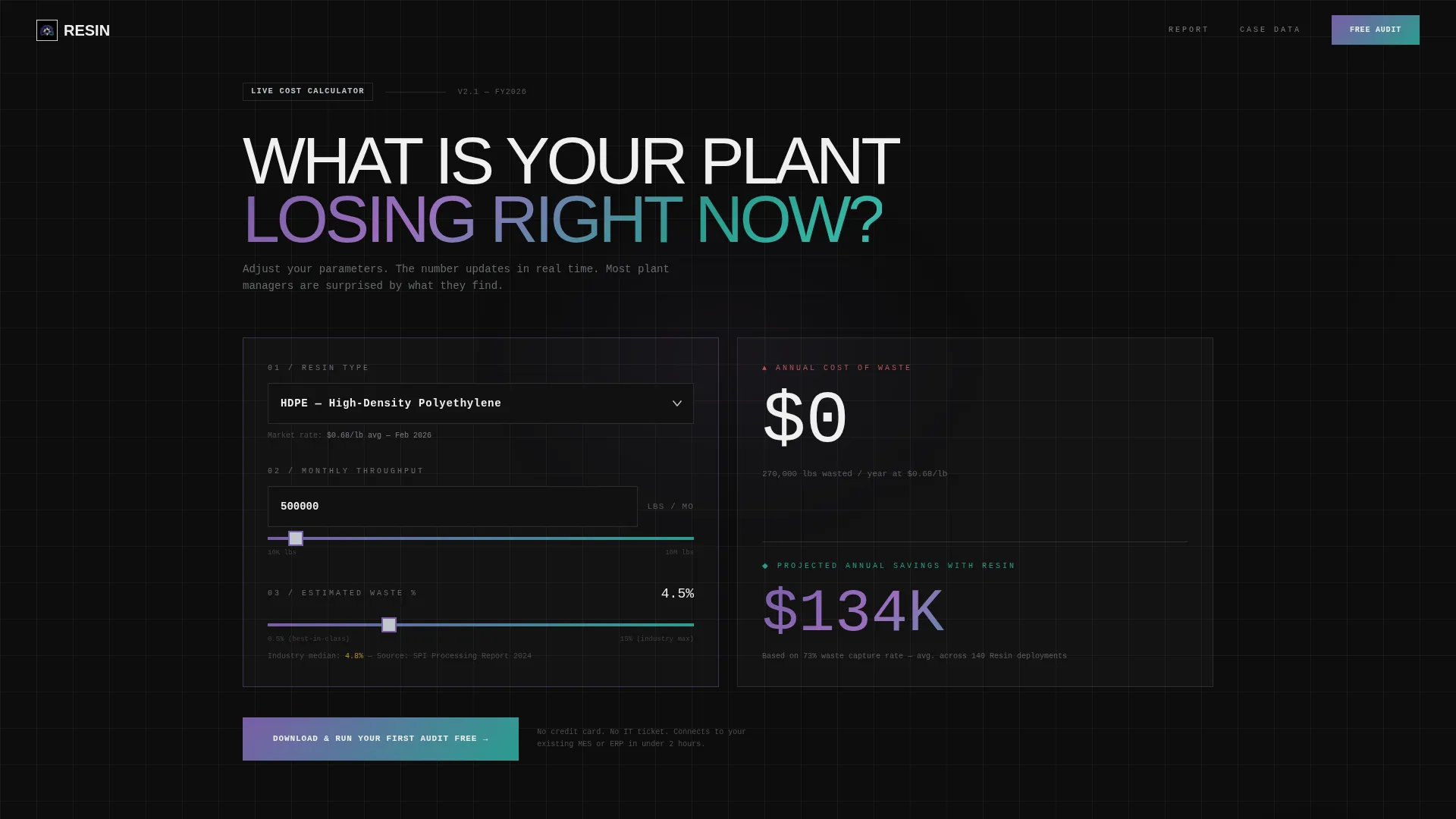 Plastics Management Software Landing Page Template