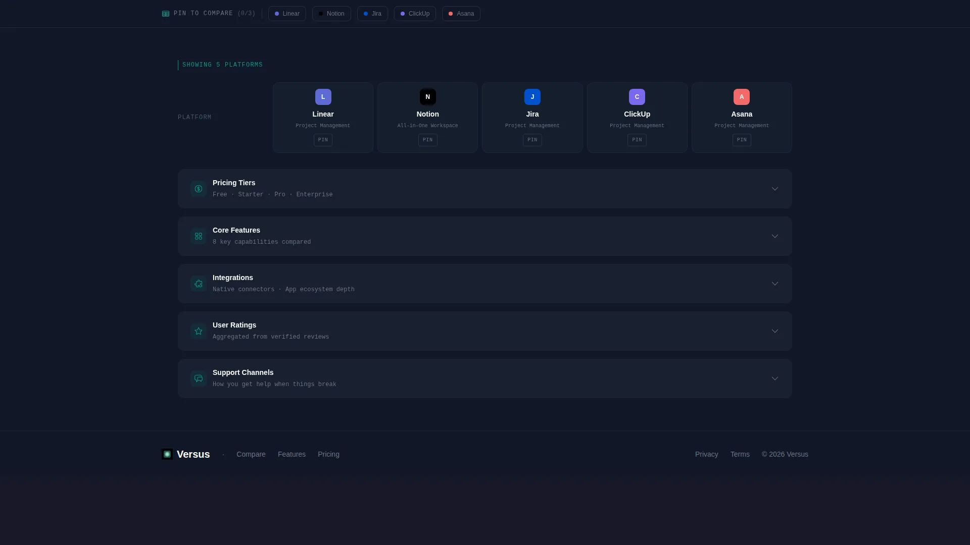 Platform Comparison Landing Page Template