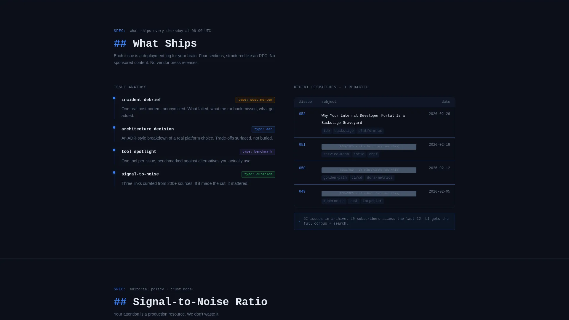 Platform Engineering Newsletter Landing Page Template
