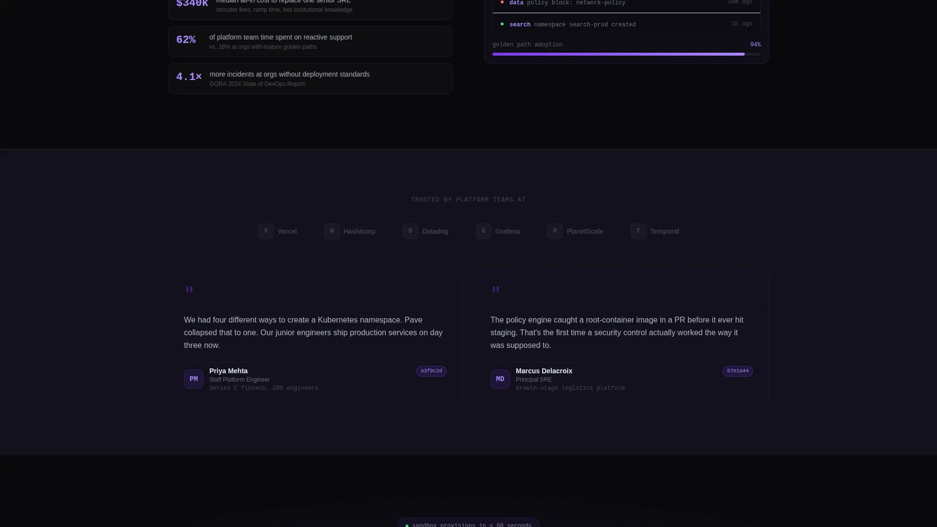 Platform Engineering Landing Page Template