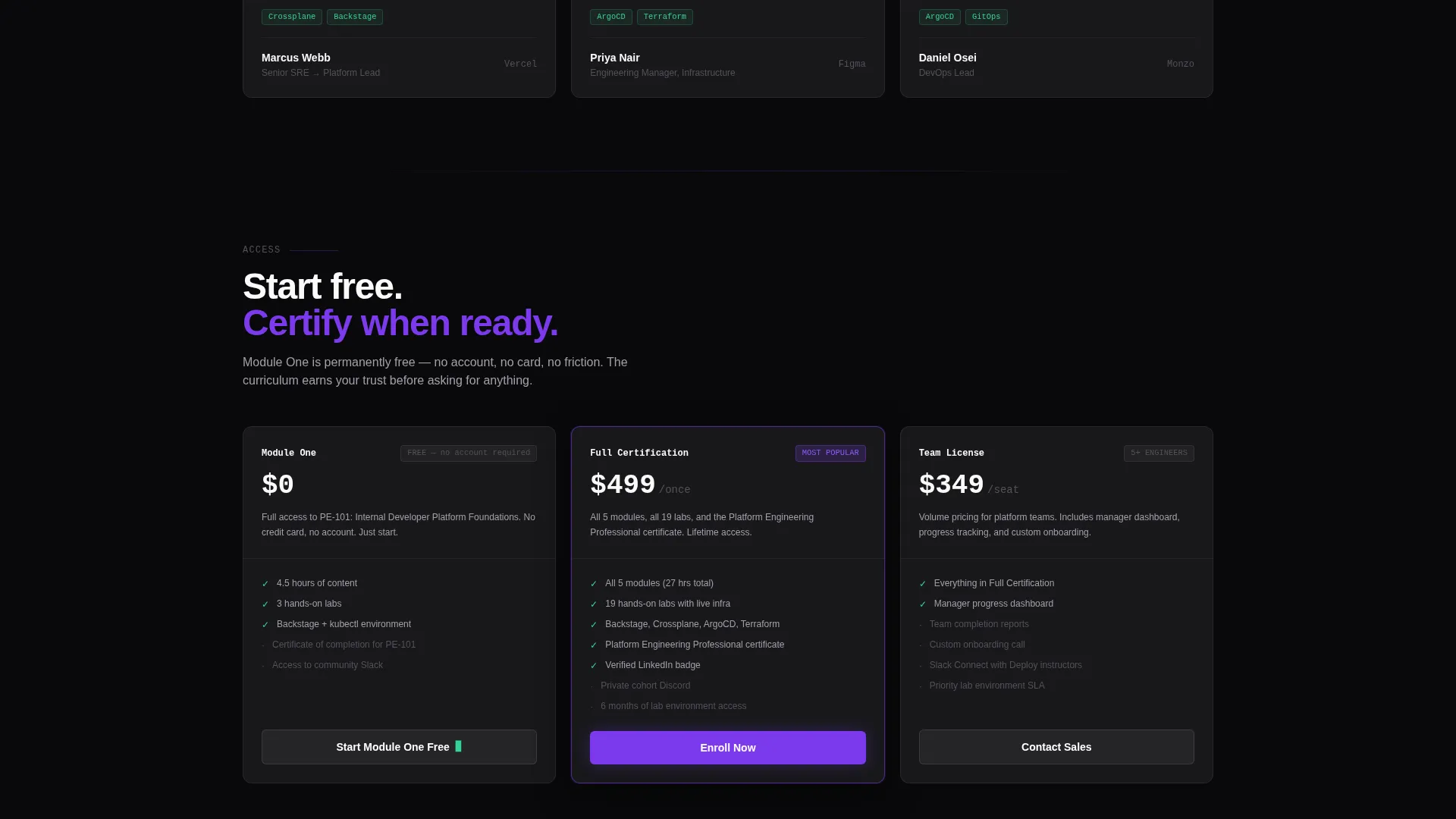 Platform Engineering Training Landing Page Template