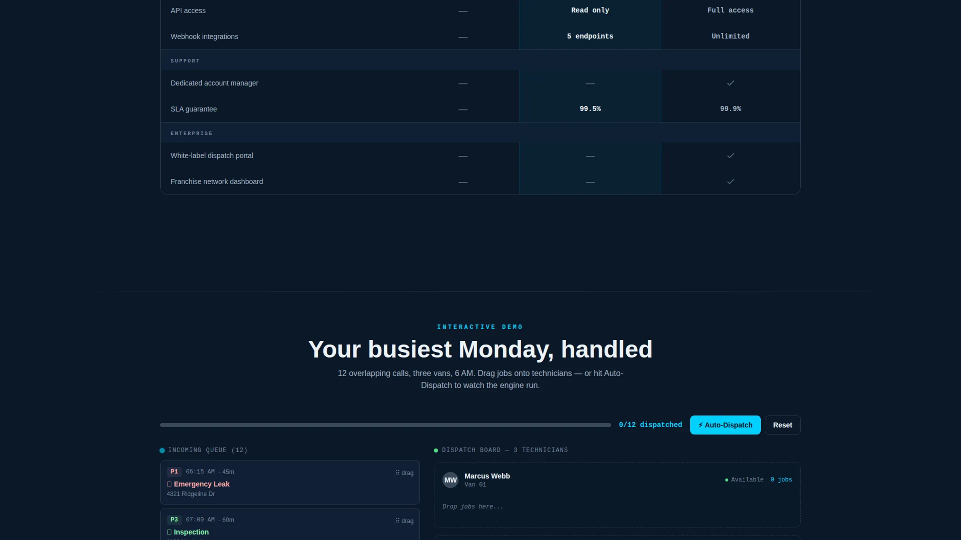 Plumbing Booking & Scheduling Landing Page Template
