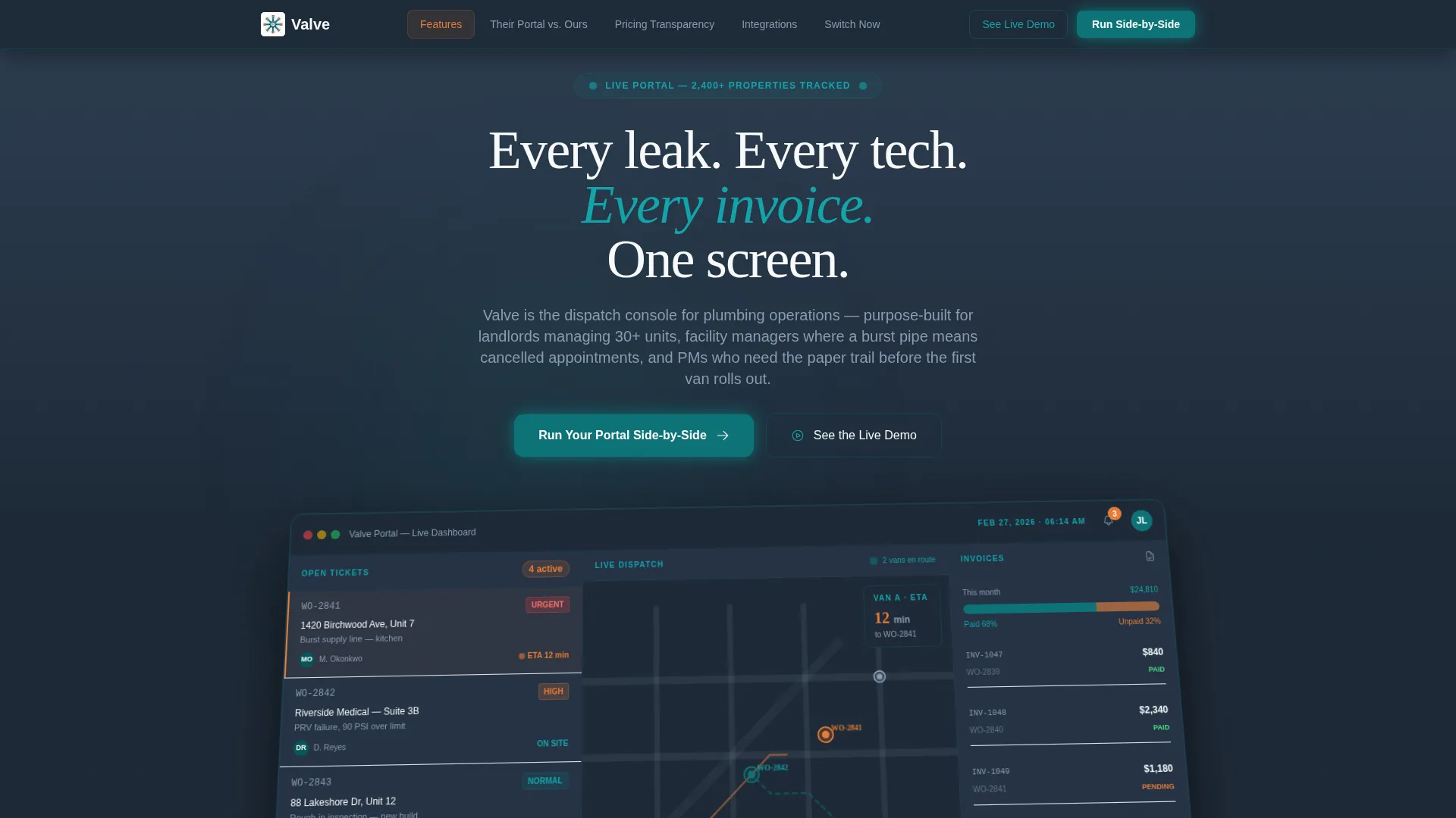 Plumbing Client Portal Landing Page Template