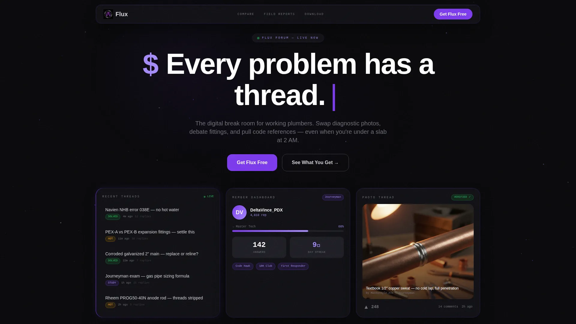 Plumbing Forum Landing Page Template | App Download