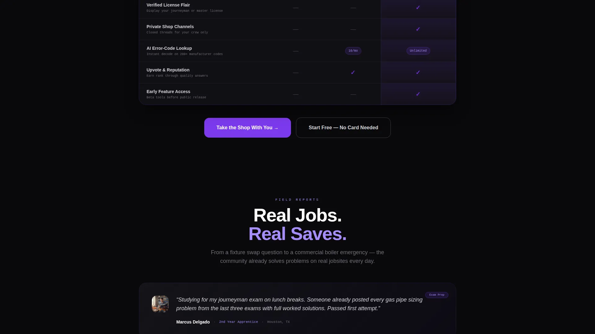 Plumbing Forum Landing Page Template | App Download