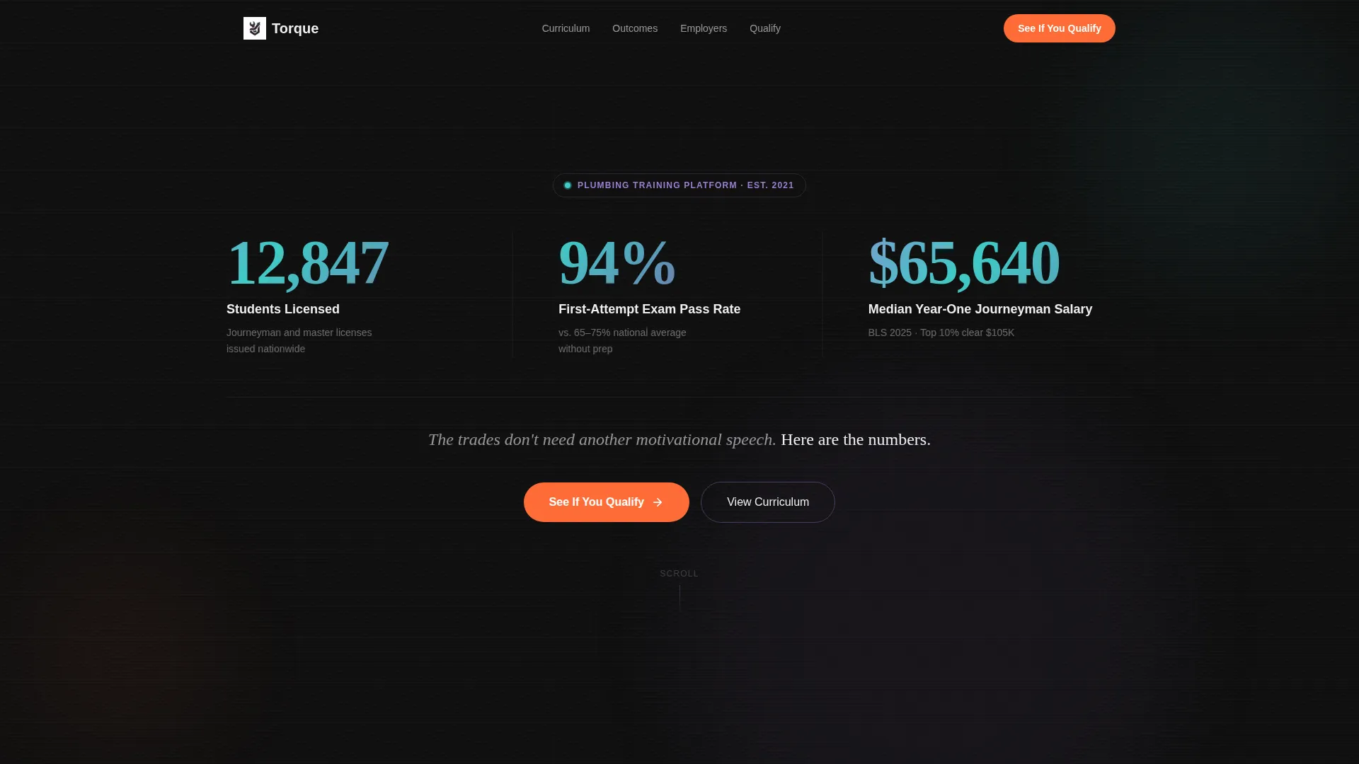Plumbing Training Landing Page Template