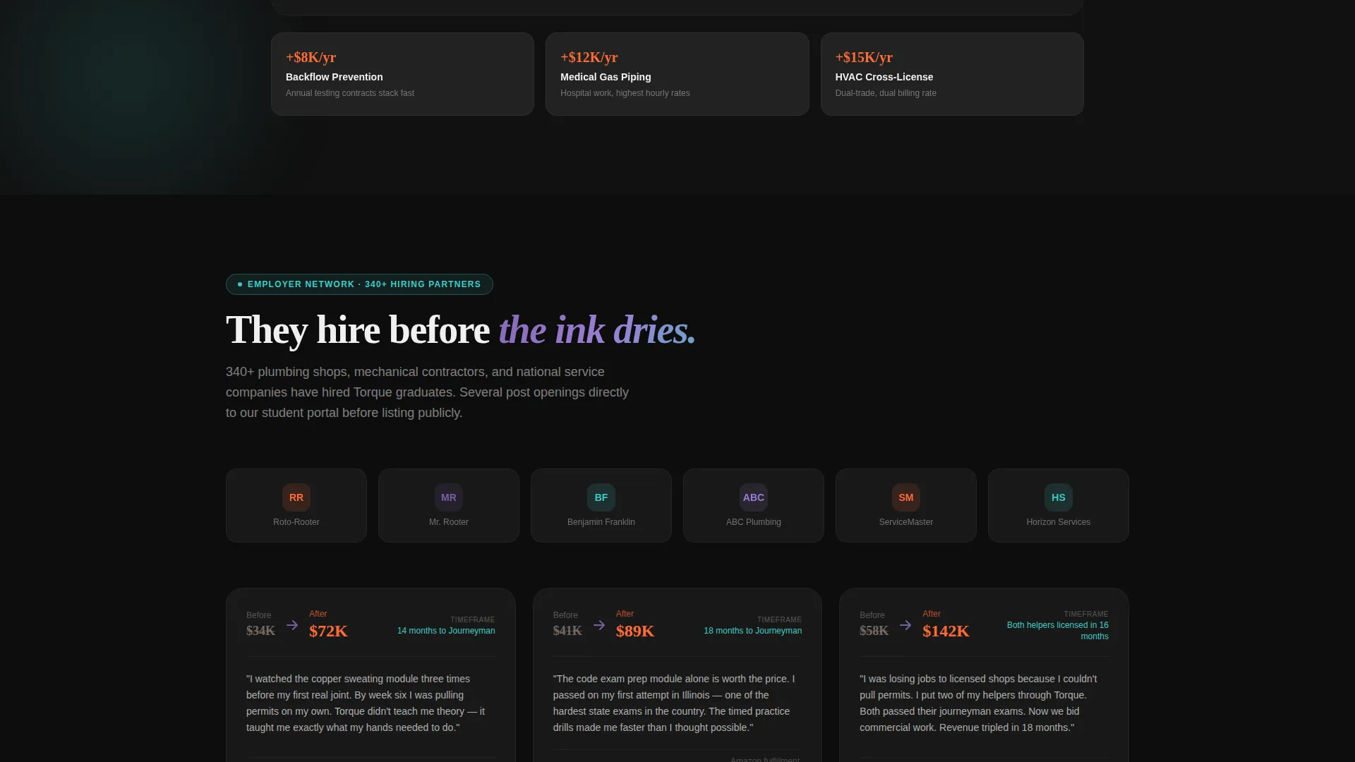 Plumbing Training Landing Page Template
