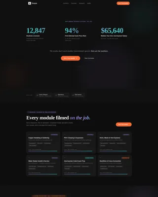 Plumbing Training Landing Page Template