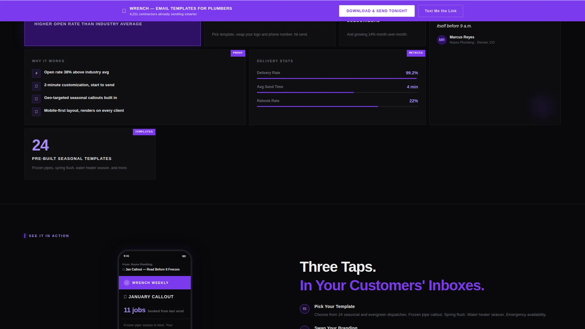 Bold Plumbing Email Newsletter Landing Page Template