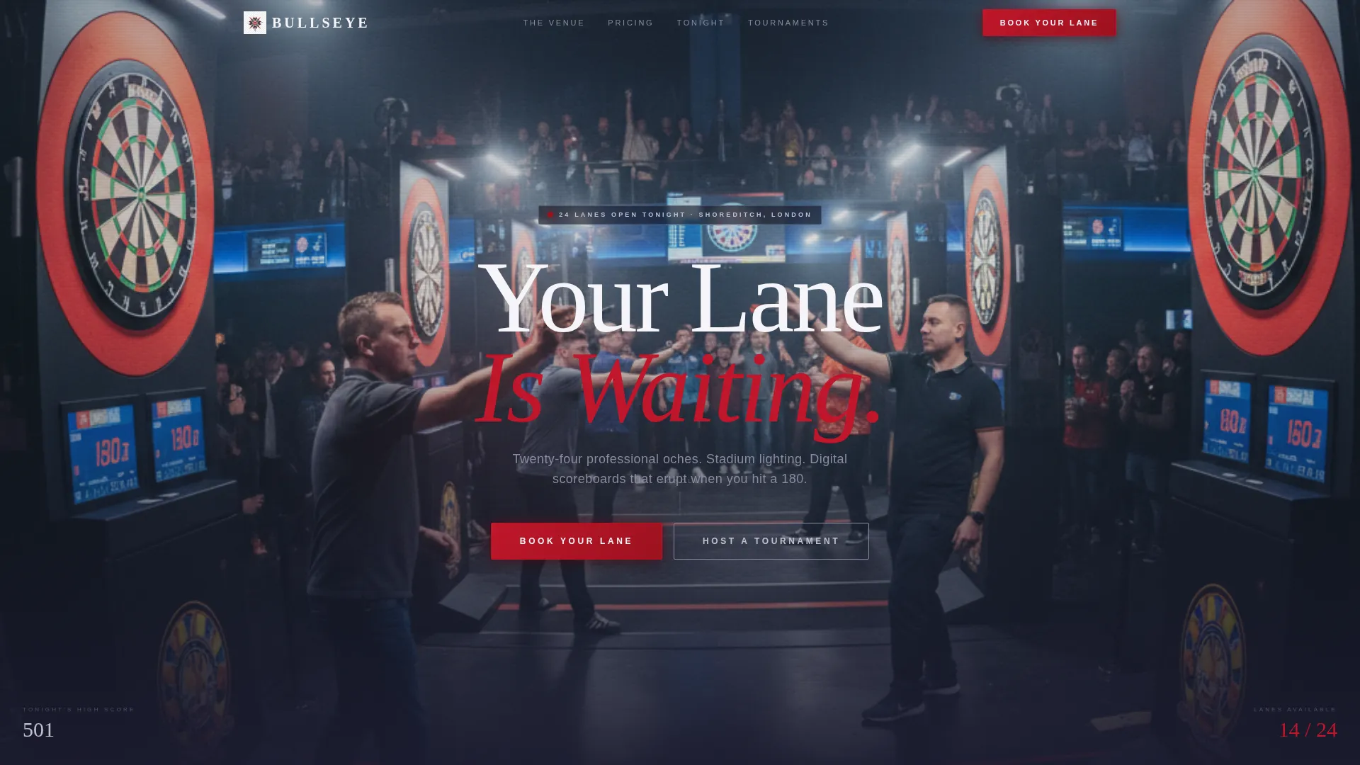 Darts Booking Website Template
