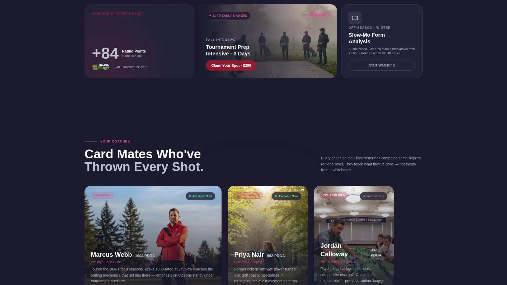 Dynamic Disc Golf Tournament Landing Page Template
