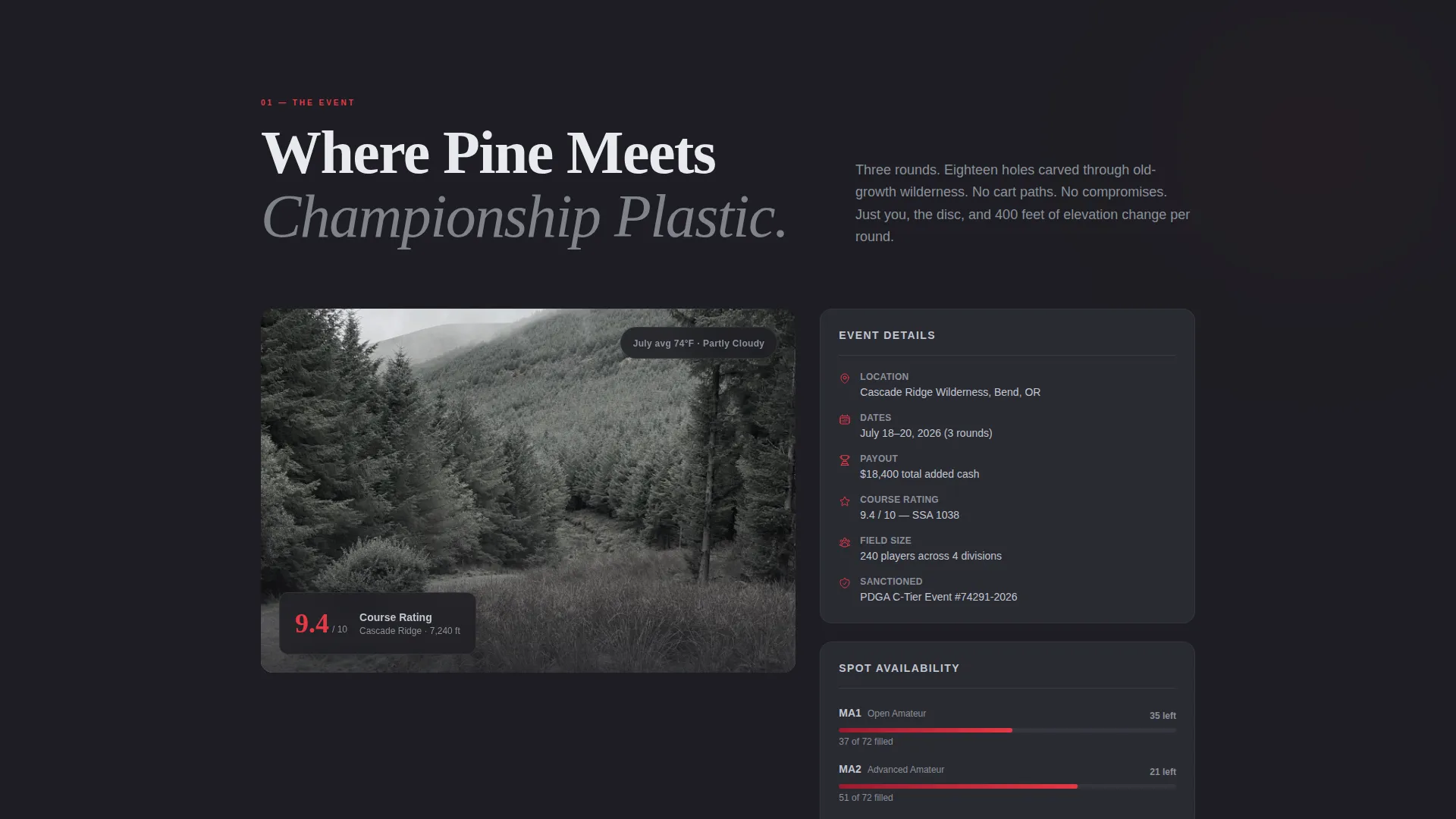 Disc Golf Complete Professional Website Template