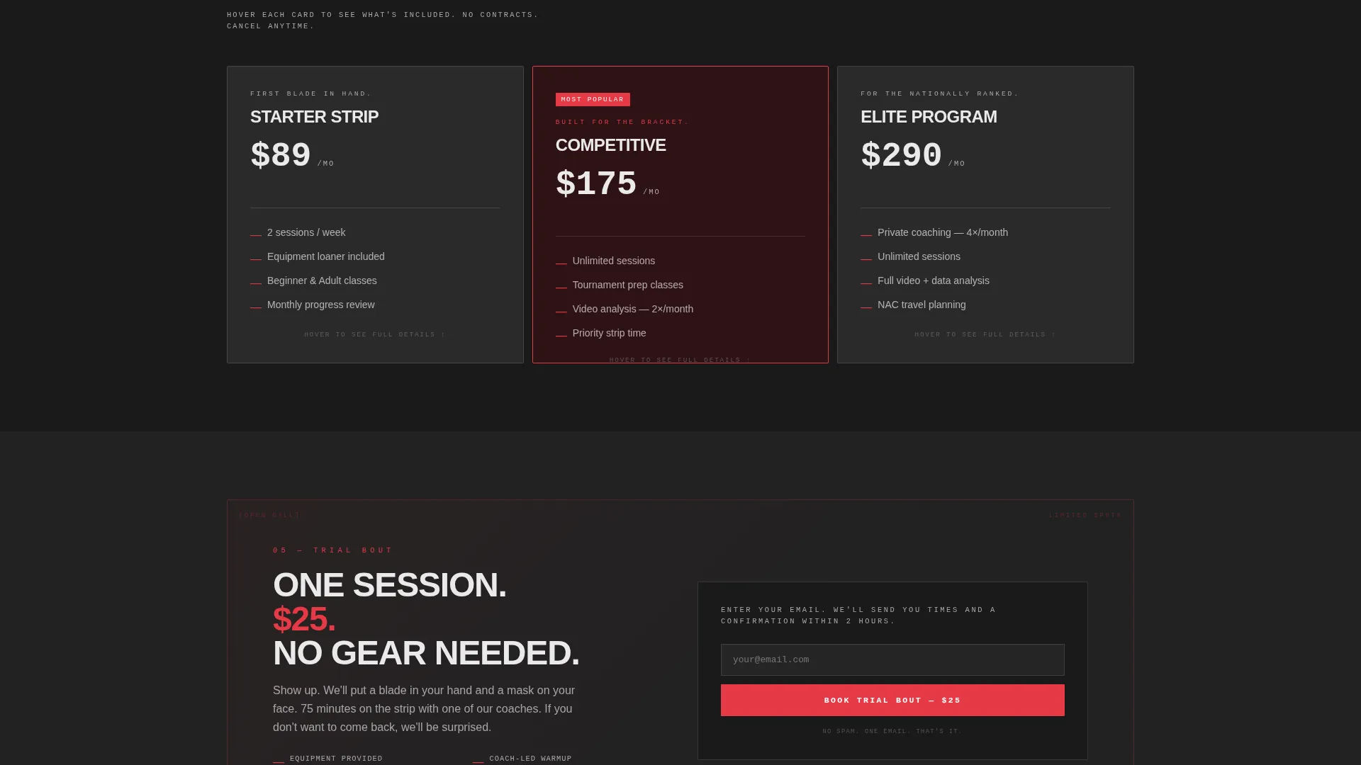 Fencing Booking Website Template