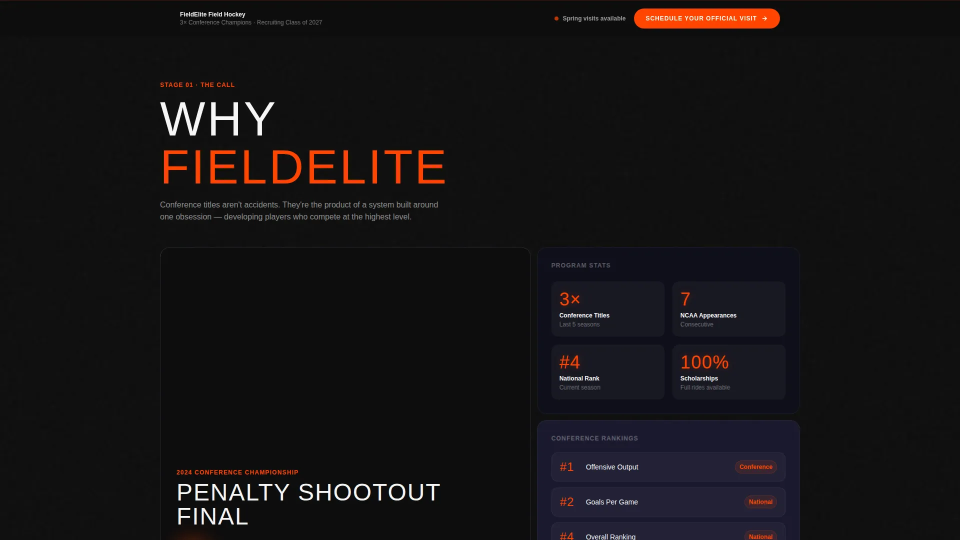 Field Hockey Leagues Booking Website Template