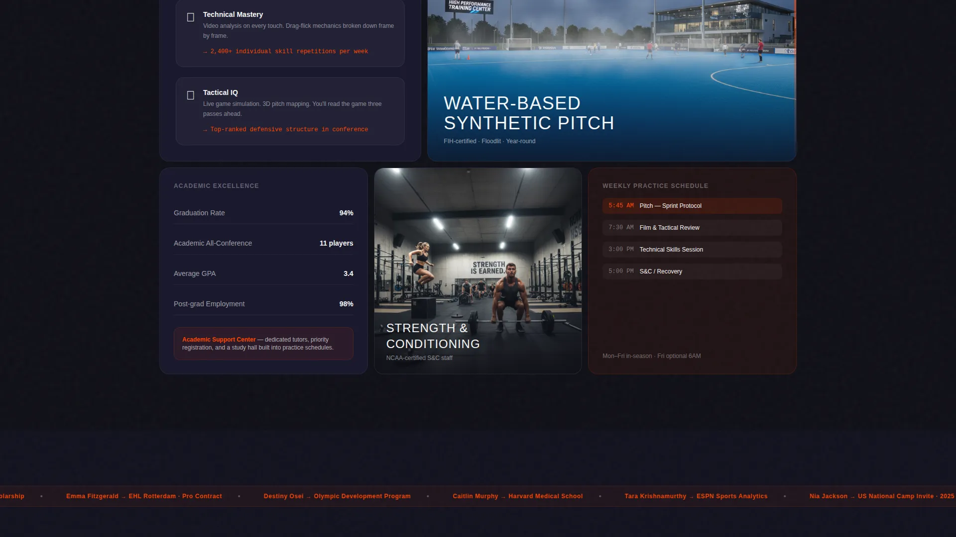 Field Hockey Leagues Booking Website Template