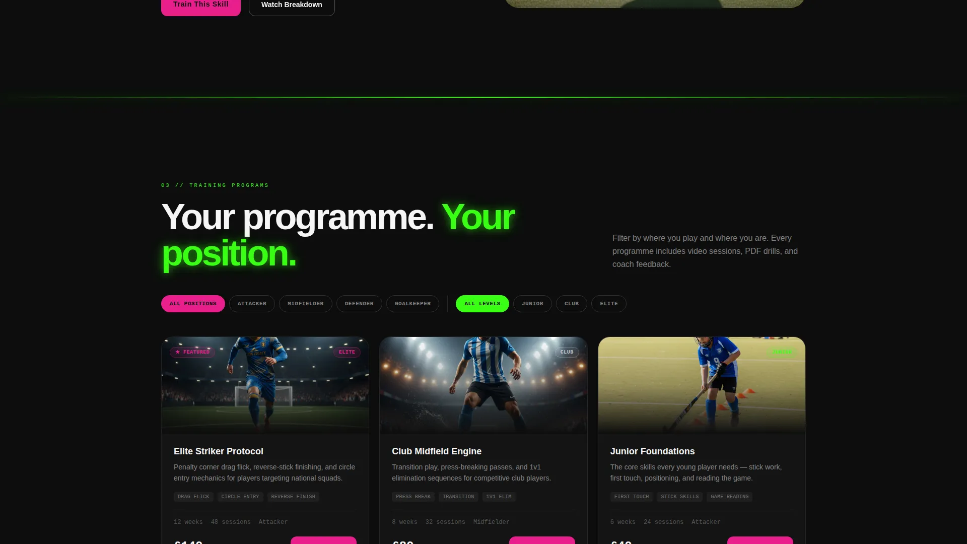 Field Hockey Leagues Advanced Professional Website Template