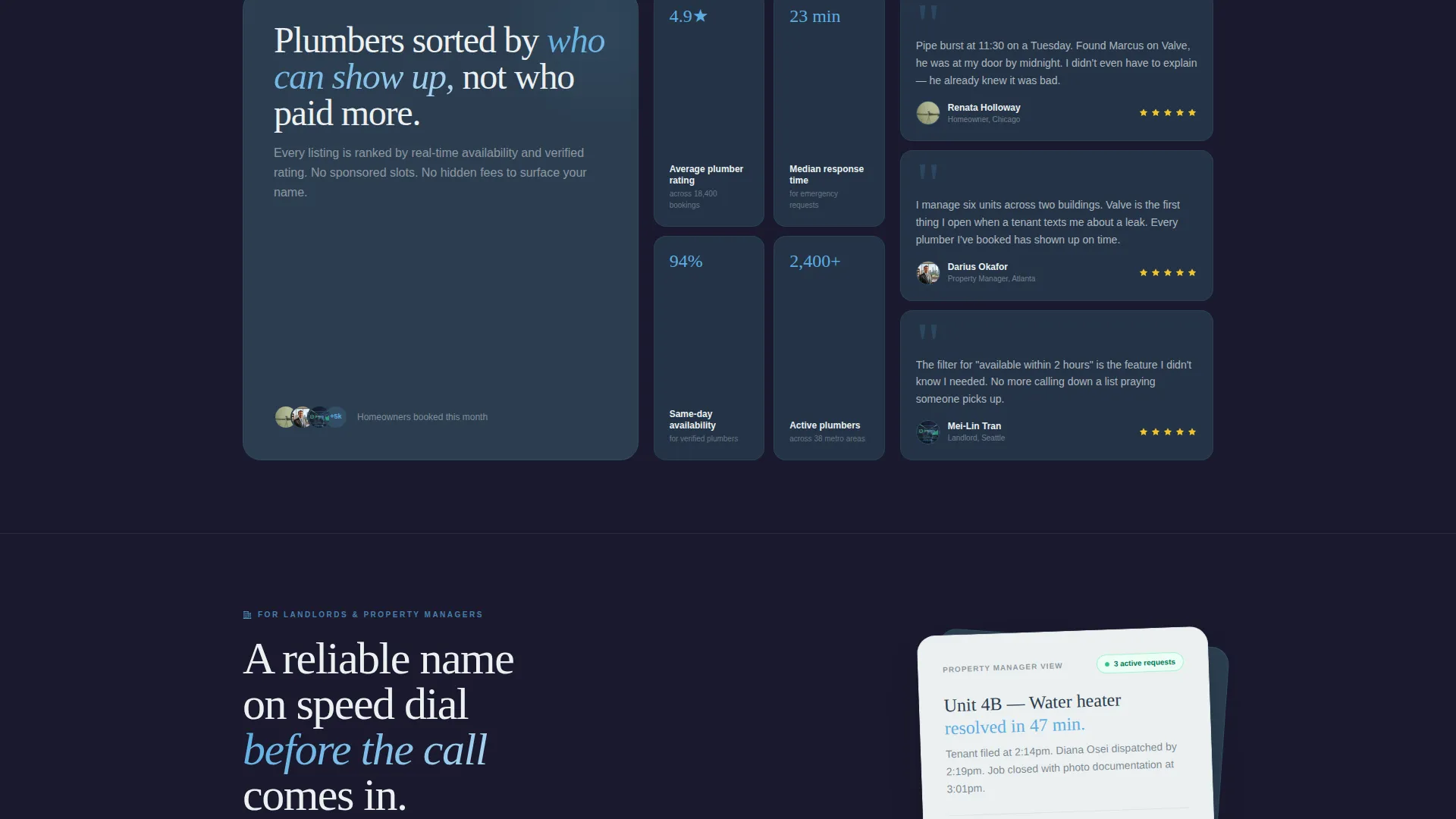 Plumbing Directory Landing Page Template