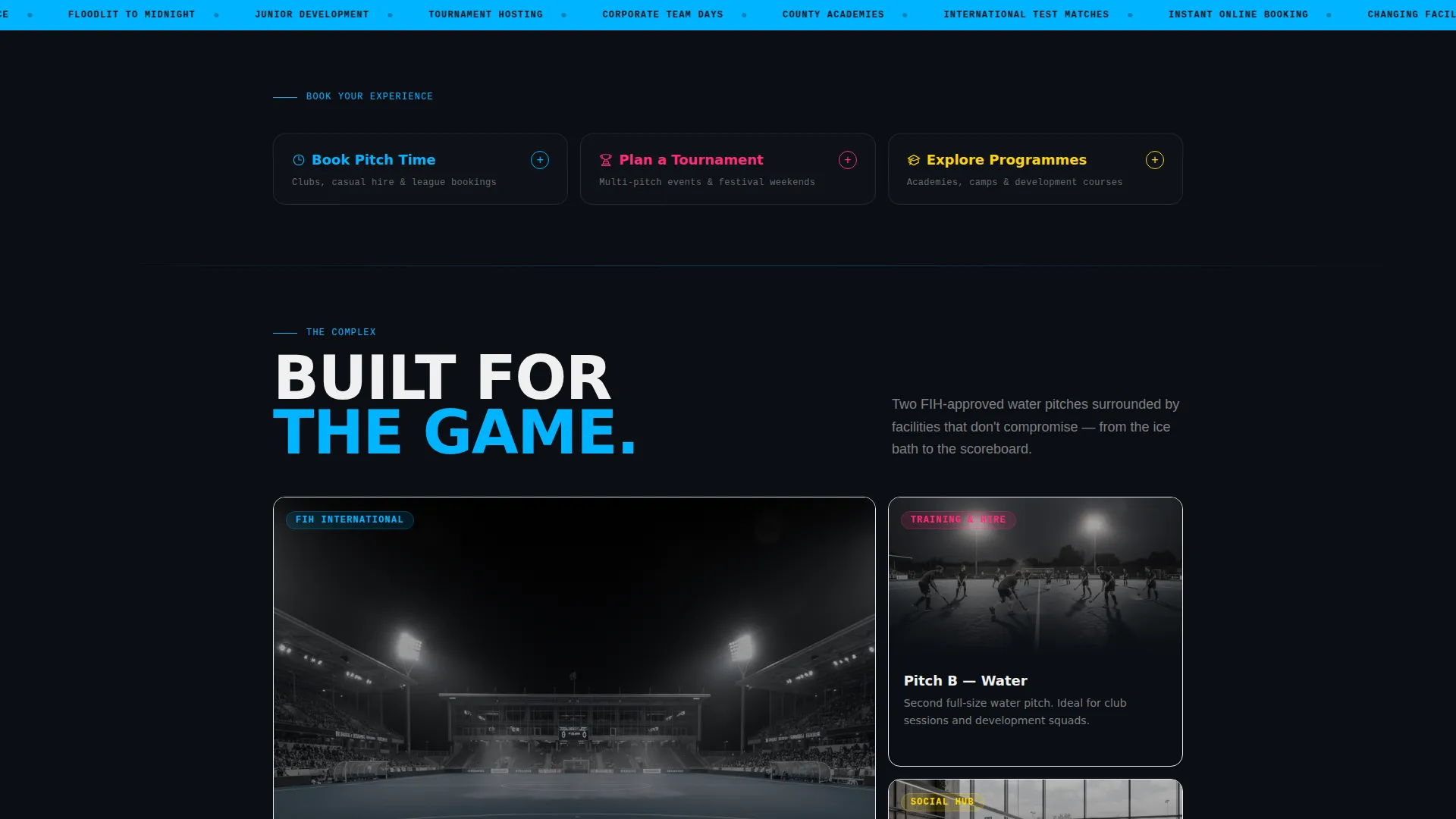 Field Hockey Specialist Booking Website Template